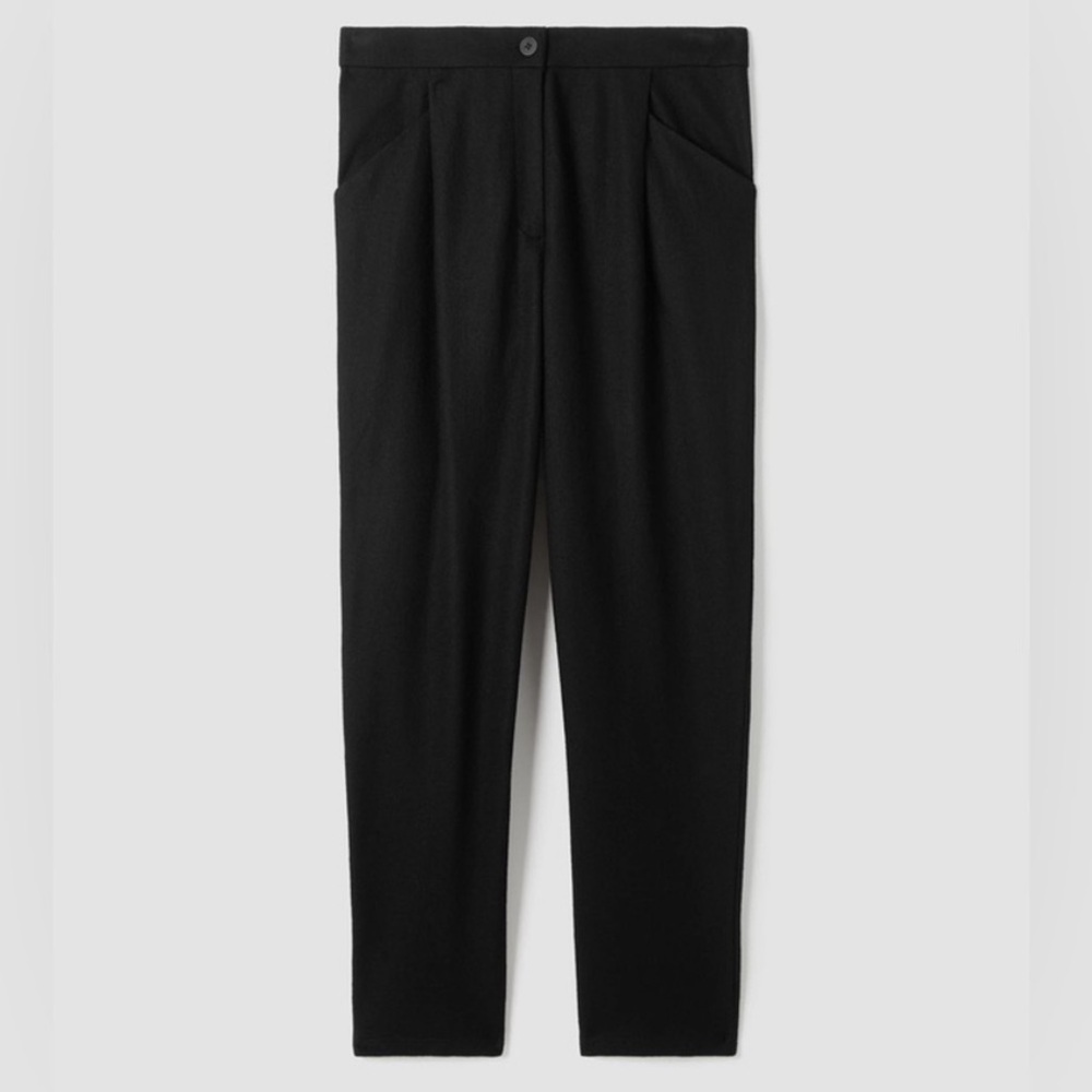 NWT Eileen Fisher Boiled Wool Jersey Carrot Pant Black M - Picture 4 of 16